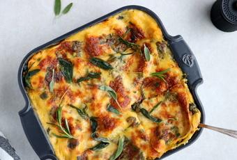Butternut Squash, Spinach and Goat Cheese Lasagna