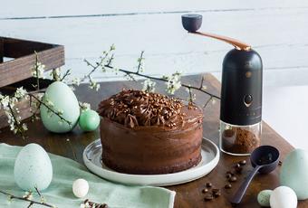 Vegan Chocolate Coffee Layer Cake for Easter