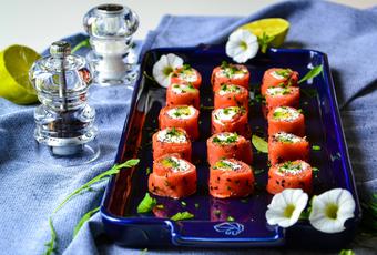 Smoked Salmon Rolls with Avocado and Goat Cheese