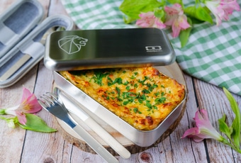 Lasagnes au poireau, saumon et fromage