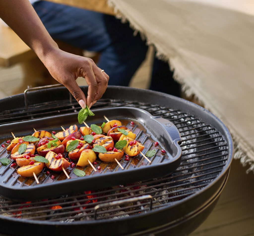 Brochettes de pêches et nectarines