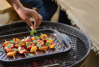 Brochettes de pêches et nectarines