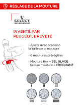 Moulin à Sel Peugeot Daman U'Select 16cm - 6 Moutures Réglables - Inox Et Acryl - Fabriqué En France