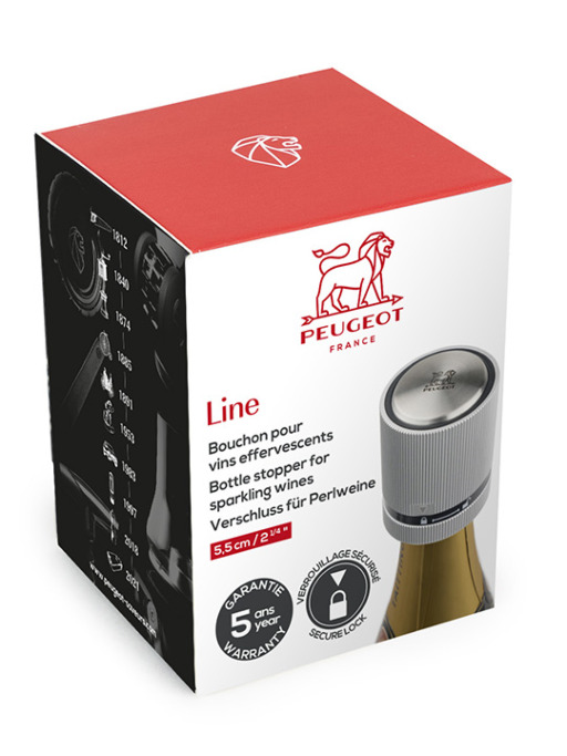 Coffret Peugeot : Ouvre-capsule + Bouchon à Vin Line - Coupe Précise Et Conservation Longue Durée - 8