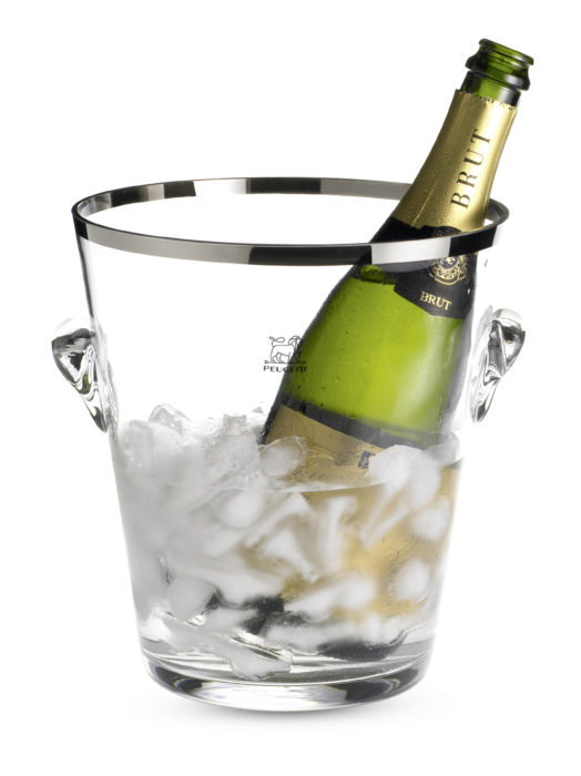 Seau à champagne Seau à champagne en verre finition platinium 22 cm